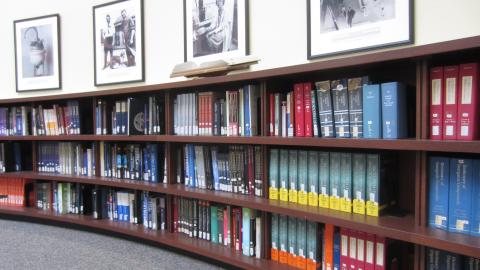 Image of reference materials in Gerstein reading room