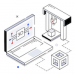 laptop with 3D printer and 3D printed cube